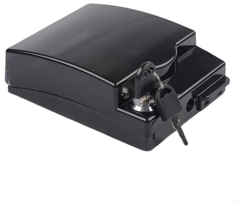 Hosrivae Outdoor Lockable Socket Box, Waterproof Electrical Outlet Cover With Key, Plastic Switch Protector, Self-Adhesive Installation,142X109mm(Black)