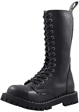 Steels 15 Loch Boots Schwarz, Grösse 40