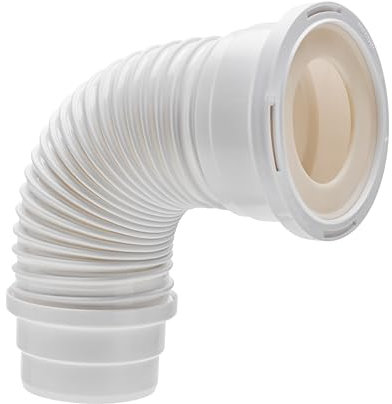 Wirquin RWC1090 Pipe wc Soupless flexible, longue ajustement 275 à 525 mm, à coller pour évacuation toilette, blanc