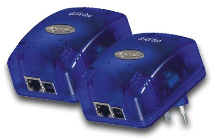 Devolo MicroLink dLAN duo Starter Kit (14 Mbit/s, Bestehend aus zwei dLAN Duo Adaptern, Netzwerk aus der Steckdose) blau