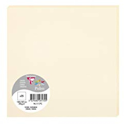 Clairefontaine 1117C Packung (mit 25 Karten Pollen 160 x 160mm) 210g, Elfenbein