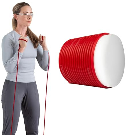 THERABAND Latex Resistance Tube for Pilates, Home Gym, Rehab, Professional Physical Therapy, & Fitness Equipment, Resistance Training, Elastic Band, 30.5 Metre, Red, Medium