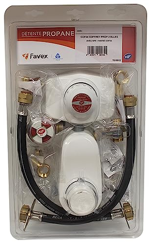 Favex - Kit raccordement gaz - Kit Propane bi-bouteille - Lyre 35cm (5 ans) + vanne - 4.0kg/h - 37mbar
