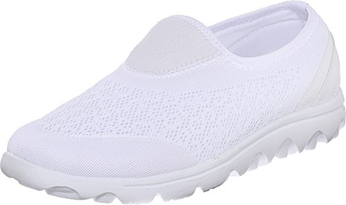 Propét Women's TravelActiv Sneakers Casual Lace-Up Shoes, White, 9.5 Wide