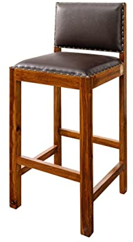 MASSIVMOEBEL24.DE Barhocker Akazie 46x46x109 Honig lackiert Oxford #0521