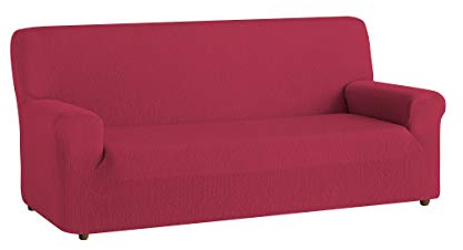 Textil-home Elastischer Sofabezug TEIDE, Sofahusse Couchbezug - 4 Sitzer - 240 a 270 cm. Farbe Rot