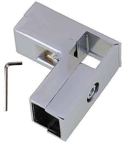 RDEXP Aluminum Alloy 3 Way L Shape Square Tube Clamp Tube Connector Pipe Fittings