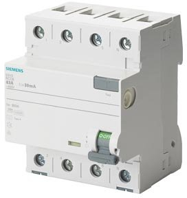 Siemens – 5SV3646–8-gfci 63 A Typ A 3 + n-pol 300 mA 400 V 4TE Selektive
