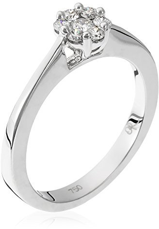 Orphelia Damen-Ring Gold & Diamond Collection 750 Weißgold rhodiniert Diamant (0.26 ct) weiß Rundschliff Gr. 51 (16.2) - RD-3363/52