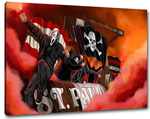 Ultras St. Pauli Format: 100x70, Bild auf Leinwand XL, fertig gerahmt