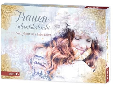 ROTH Frauen-Adventskalender, gefüllt mit 24 Wohlfühlprodukten für die Frau, 50 cm x 35 cm x 4 cm