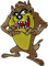 ELLU Aufnäher, Motiv: Taz der Tasmanische Teufel, Cartoon, bestickt, 1 Stück, Mittel, iron-on