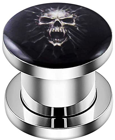 Monster Piercing 1/2- 12MM Momie Skull Logo 316L vis Acier Chirurgical jauge Fit Chair Tunnel Le perçage des Oreilles
