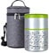 Lille Home Termo térmico de 950 ml, aislado al vacío, apilable, de acero inoxidable, caja térmica para almuerzo/aperitivos, contenedor de 2 niveles con bolsa de almuerzo (verde)
