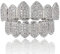 L&H Hip Hop Teeth Grill Set Microset Diamond Braces Vampire Zähne Grillz BBQ Mode Schmuck Männer und Frauen Paint Gifts,Silver