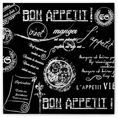 Mank Airlaid-Servietten 40x40 cm | Premium Einweg-Serviette | textilähnlich und saugstark | perfekt für Partys und Events | 50 Stück | Script in Schwarz