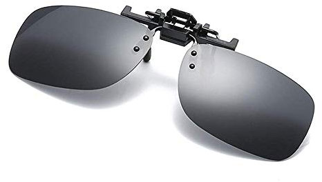 KoKoBin Polarisierte Sonnenbrille mit Clip Blendschutz Flip up Sonnenbrille gegen Licht für Frauen und Männer Schwarz