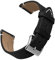 OLLREAR Unisex Leder Uhrenarmbänder Edelstahl Silberne Schnalle 14mm Schwarz Elegante Leder-Uhrenarmbänder mit Schnellverschluss für Herren Damen Ersatz Armband
