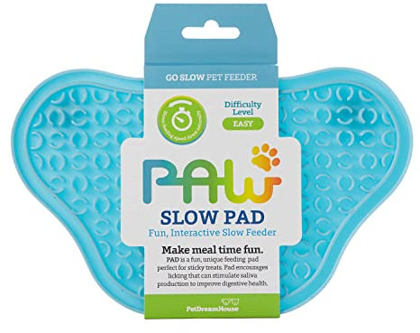 PetDreamHouse PAW Slow Lick Pad – Non-Slip Lick Mat for Dogs & Cats, Anxiety Relief, Durable TPE, Suction Cup Grip, Dishwasher Safe – Blue