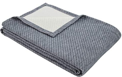Ibena Tennesse Kuscheldecke 140x200 cm - einfarbige Tencel Baumwolldecke blau, kuschelweich und angenehm wärmend, Made in Germany