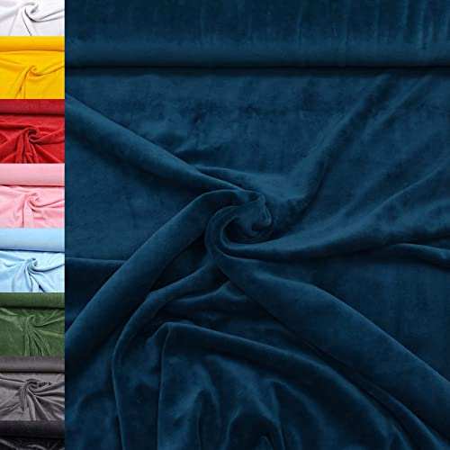 MAGAM-Stoffe Stella Nicki Stoff uni Oeko-Tex Meterware 50cm (19. Dunkel-Petrol)