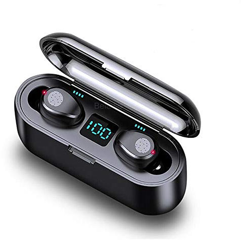 True Wireless Headphones, Bluetooth 5.0 Wireless Earbuds 150H Playtime Deep Bass Hi-Fi Stereo Sound in-Ear Bluetooth Earphones with Mic, IPX7 Waterproof, Smart LCD Digital Display Charging Case