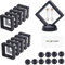Eco-Fused 3D-Transparent-Schweberahmen - 10er-Set - Hängevitrine für Sammlerstücke, Erinnerungsstücke, Dekorationen - Halter für Münzen, Schmuck, Medaillen, Edelsteine (Schwarz)