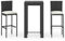 vidaXL Gartenbar Set 3-TLG. mit Kissen Theke Bar Tresen Gartentheke Bartisch Stehtisch Barhocker Barstuhl Gartenmöbel Poly Rattan Schwarz