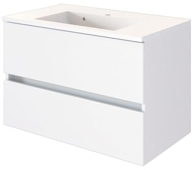 Waschbeckenunterschrank Brama, 80 cm, 2 Schubladen, Weiß