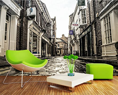 Papel tapiz fotográfico personalizado, mural nostálgico de la calle de la ciudad para la sala de estar, el dormitorio, la pared de TV, papel tapiz textil * 150cmx105cm(59.1x41.3inch)