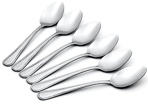 Oneida Silverware Set, Tress Everyday Flatware 8-Piece Teaspoon Set, Service For 8, Made of 18/0 Stainless Steel, Dishwasher Safe, Mirror Finish, Home And Kitchen Utensils (Silver 8 Piece)