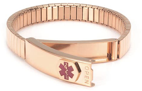 EnerCoppeX SOS Medical Alert PersonalizedID Medizinisches Notfall-Armband aus Edelstahl für alle Menschen auf Reisen und im Falle einer Dringlichkeit, 7.09 inches, Edelstahl