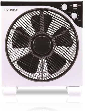 HYUNDAI Ventilatore a cassetto bianco, HYBF30B. 3 velocità, timer 120 min, 5 pale