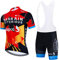 2023 Pro Team Bahrain Radtrikot Set für Herren, atmungsaktives MTB Radtrikot Trägerhose Kits GEL Paddad (3XL)
