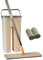 Mopa con Cubo Escurridor Fregona Plana Doble Compartimento Escurrefácil para Limpieza Suelos Azulejos Madera Mango Ergonómico Atrapa PolvoVentanas Mop Trapeador 2 Almohadillas Paños Reutilizables