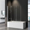 Duschwand für Badewanne 3-teilig Faltbar 120x140cm Badewannenaufsatz, Klappbar Glas Duschabtrennung für Badewanne aus 6mm Sicherheitsglas (ESG) mit Nano Beschichtung