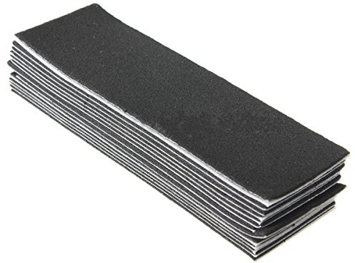 MOUDOAUER 12 x Holz-Griffbrett-Deck, ungeschliffenes Schleifpapier-Griffband, Anti-Rutsch-Aufkleber, 110 x 35 mm, Skateboard-Zubehör