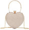 EVEOUT Herzförmige Pailletten AbendHandtasche Clutch für Damen Elegante Herzförmige Umhängetasche Schultertaschen Hochzeit Party Geldbörse Brauttasche