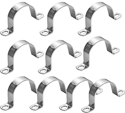 Hopbucan 2 Inch 50mm U-Tube Strap Clamp Heavy Duty U-Tube Strap Clamp 2 Hole U-Tube Strap Clamp