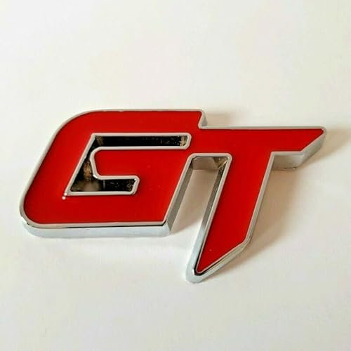 1 Stück Rot Chrom Metall 3D GT Gran Turismo Abzeichen Emblem Aufkleber