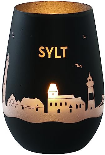 Goodtimes Windlicht Sylt Skyline (Schwarz & Silber)
