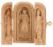 MSUIINT Handgeschnitzte Tragbare Kirche, Tragbare Heilige-Familien-Box, Hölzerner Katholischer Altar für Zuhause, Kleine Handgeschnitzte Holzkiste, Christlicher Altar, Religiöses Geschenk(Braun)