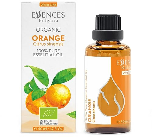 Essences Bulgaria Bio-Orange Ätherisches Öl 50ml | Citrus sinensis | 100% Naturrein | Unverdünnt | Therapeutischer Grad | Aromatherapie | Kosmetik | Tierversuchsfrei | Gentechnikfrei | Vegan