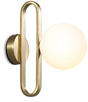 TEmkin Bola de cristal nórdica, lámpara de pared para cabecera, diseño de molécula de latón Retro a la moda, vestíbulo de cocina, estudio, iluminación Led decorativa para interiores