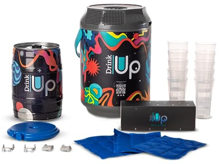 DRINK UP décor INFINITY - Tireuse Portative pour Toutes Boissons - 10 Verres - Boissons fraîche 20h - Transportable - Évènement, pique-nique