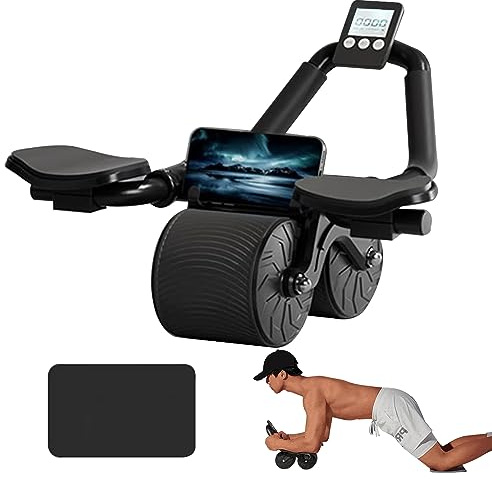 Pafal Ellenbogenstütze, automatisches Rückprall-Bauchrad, Bauch-Roller für Bauchtrainingsgerät, Bauchmuskel-Trainingsgerät, Dolly Core Stärkungstrainer, Fitness, Bauchtraining, Bauchmuskeltraining
