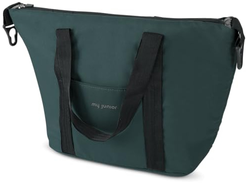 my junior® NOAX² Wickeltasche | große, praktische Tasche mit Schultergurt und Befestigungshaken am Griff für Deinen 2-in1-Kinderwagen NOAX² in Parkside Green