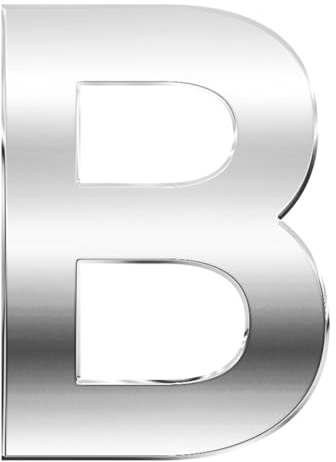 3D House Letter Sticker B - 7CM Silver Waterproof Self Adhesive Door Number Sticker for Mailbox House Hotel Number
