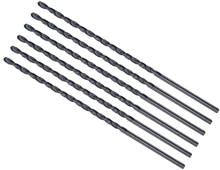 CoCud Torsion Foret Mèches, 2mm Perçage Diamètre, Noir Oxyde Haute Vitesse Acier Extra Long Droite Tige - (Applications : pour Inox Acier Alliage Métal), 6-Pièces
