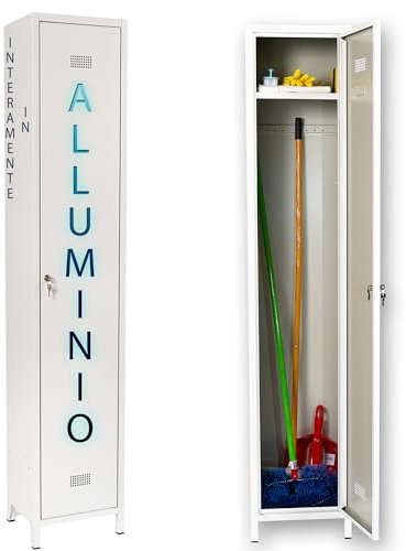 Escelsior Aluminium Outdoor Cabinet, Rainproof, Weather Resistant, Balcony Cabinet, Garden, Size: 30 x 35 x 180 cm, Color: RAL 9010